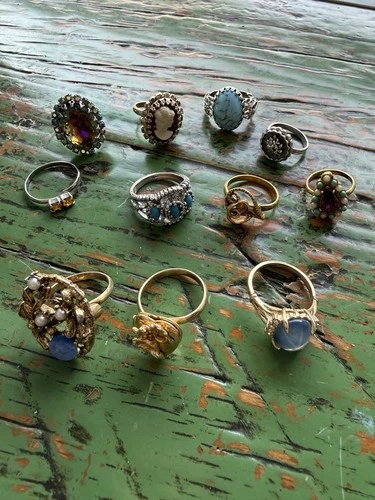 Vintage Costume Jewelry Ring Lot