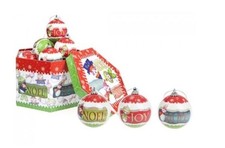 Box Of 14 Cute Christmas Baubles Tree Decoration - Noel Joy Hope Traditional