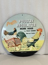 Pratts Poultry Chicken Eggs Regulator Heavy steel Metal Sign