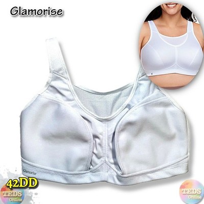 NWOT Glamorise Women's 42DD No-Bounce Camisole Sports Wireless Bra 1066 White