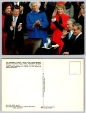 1981 Reagan Inauguration Postcard: Carter, Mondale, Nancy, Barbara Bush