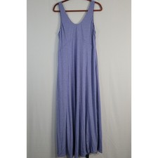 Halara U Neck Backless Split Flowy Maxi Casual Tank Dress sz L Light Blue, New