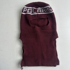 Vintage Polaris Racing Snowmobile Skiing Maroon Balaclava Flag Hat Ski Face Mask