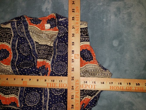 Vintage 60s/70s Size 7 Dress Kaftan Tunic Psychedelic Paisley Open Belted Maxi - Picture 7 of 7