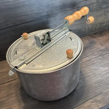 "The Genuine Whirley Pop" Stovetop Metal Popcorn Popper. Wabash Valley Farms.