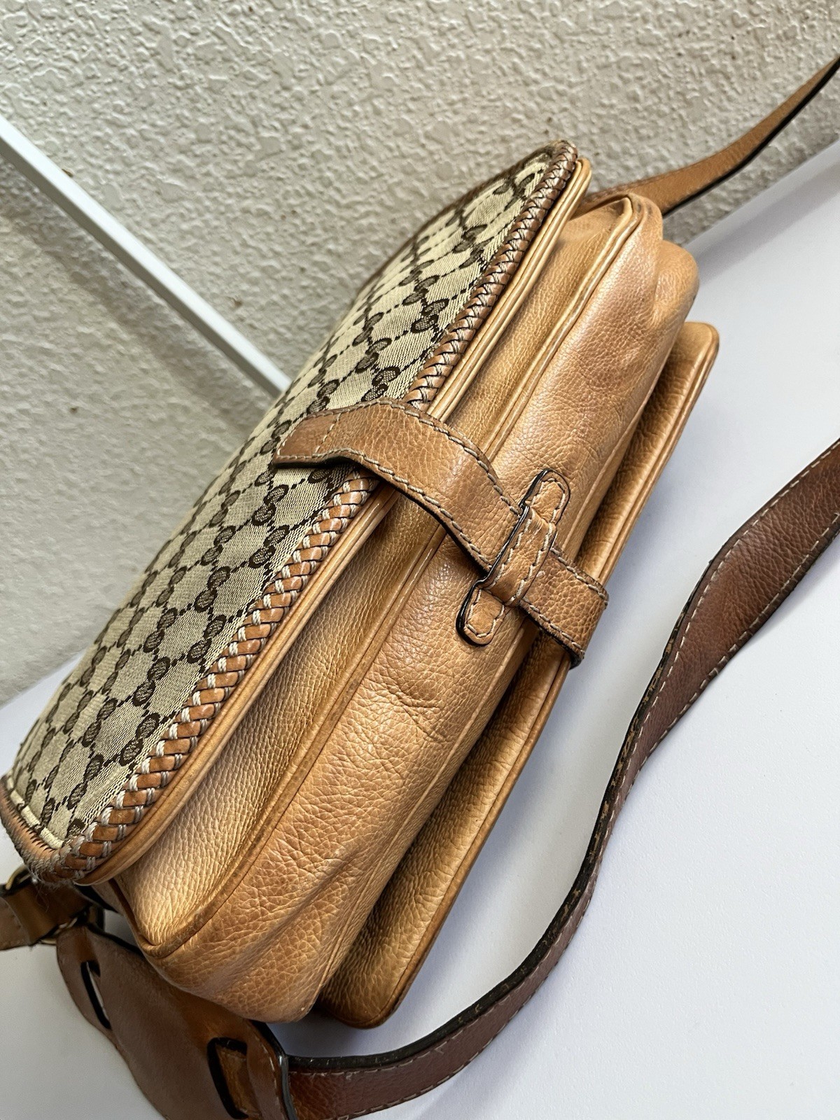 Gucci Marrakech Shoulder Bag Brown Leather thumbnail 12