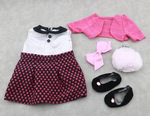  Dress shoes shawl wallet bow set 5 fits 18'' doll outfit