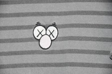 UNIQLO KAWS UT TEE T-SHIRT size M Medium Sesame Street Elmo Gray Stripes embroid