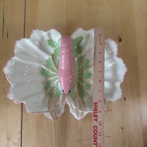 Vintage Ceramic Lobster Divided Serving Platter Dish Hand Painted White Pink 13" - Picture 10 of 12