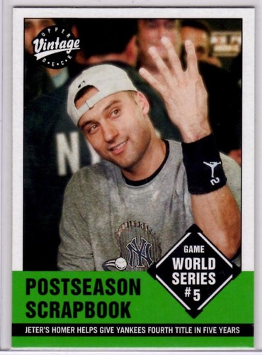 2001 Upper Deck Vintage #389 Derek Jeter SH ~ Yankees de Nueva York 🔥 ¡Bonito estilo vintage!