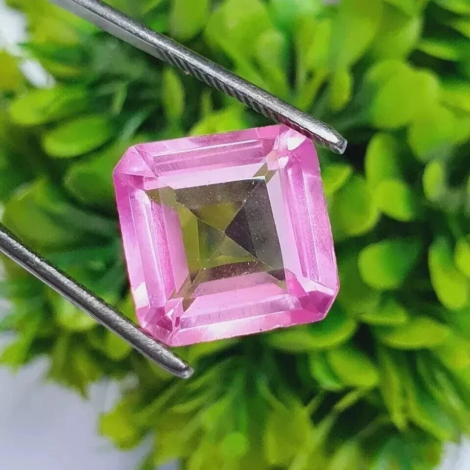Zafiro rosa corte cuadrado natural 8+ quilates forma piedra preciosa suelta certificada por EGL Foto 2 de 3