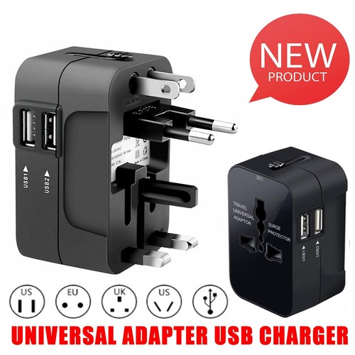 Universal Travel Plug Charger Adapter 2 USB Port Power Outlet Converter adapter - Picture 2 of 12