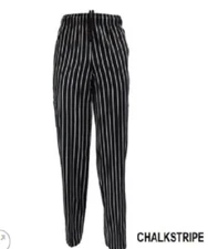 Classic Chalk-stripe Chef Pants 3 Pocket Heavy Duty Kitchen Chef Wear  2032CS