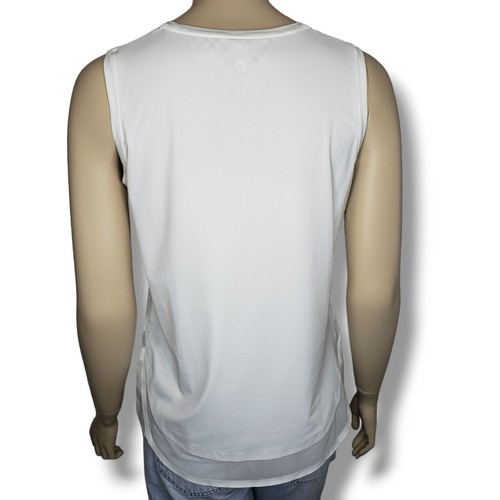 Athleta Cadence Tank Womens Small White Sleeveless Top Pullover Nylon Mesh - Picture 5 of 9