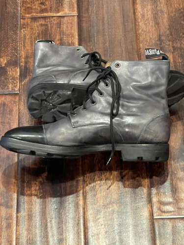 Botas de cuero John Fluevog gris y negro puntera con cordones para hombre talla 10,5 D - Imagen 2 de 8