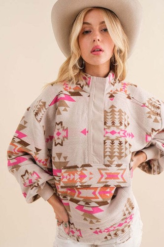 Blue B Exclusive Aztec Western Pullover - Picture 4 of 7
