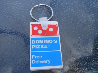 Vintage Dominoes Pizza Advertising Key Chain Ring Free Delivery Promo ...