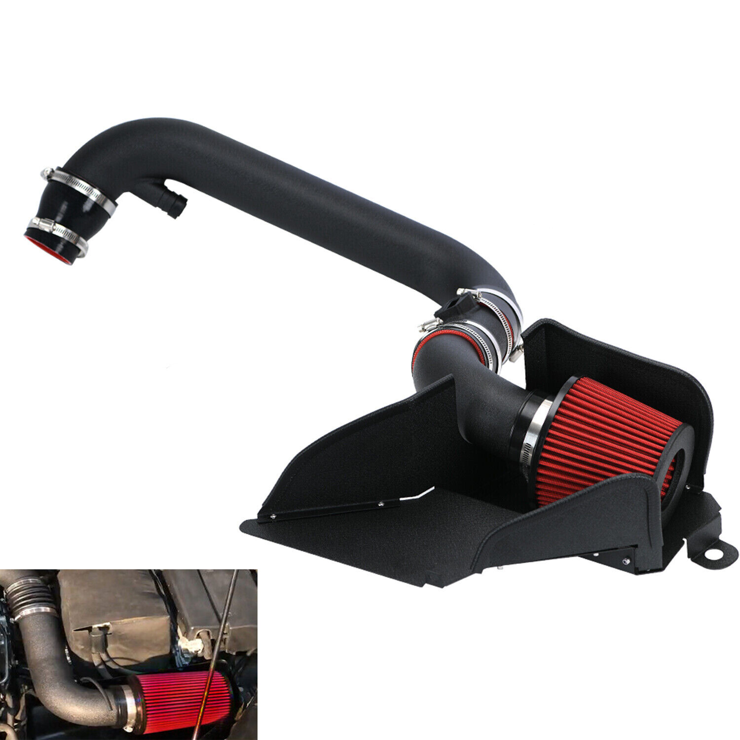 Cold Air Intake System 3.0'' Intake Pipe Aluminum For VW Tiguan 2.0L TSI Turbo