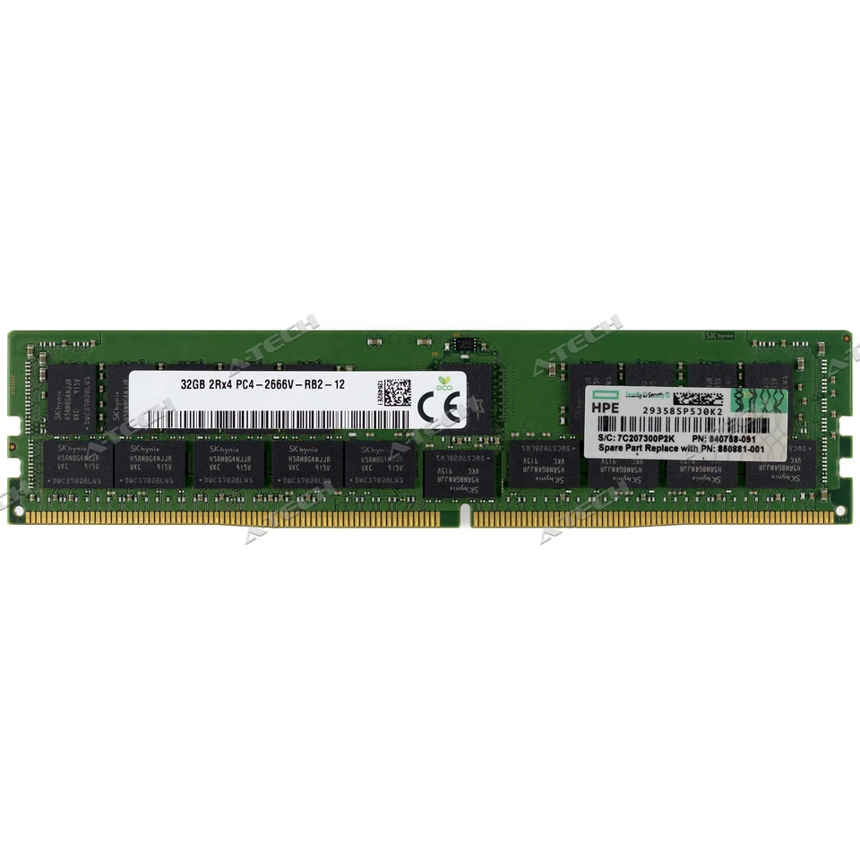 Memoria RAM de servidor HP 32 GB DDR4-2666 RDIMM 815100-B21 850881-001 840758-091 HPE