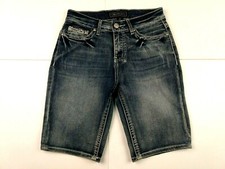 Cato Premium Jean Shorts Women Size 6 Embroidered pockets, rhinestones stretch