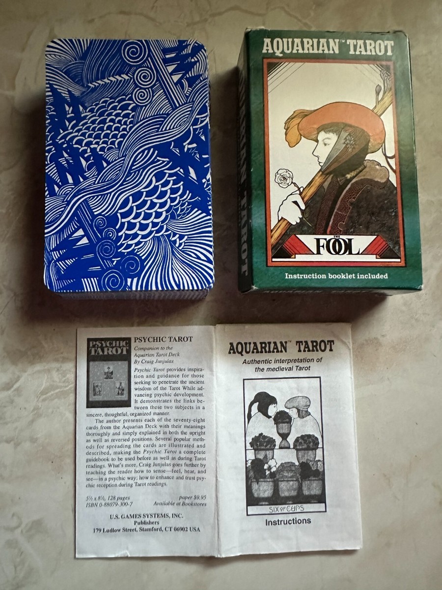 Aquarian Tarot Cards The Fool Artwork WITH BOOKLET, 1993 by David