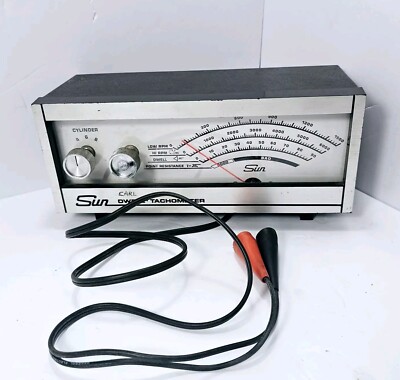 Vintage Sun Dwell Tachometer 7601 Tune-up Automotive Engine Tester W/ Clips VTG