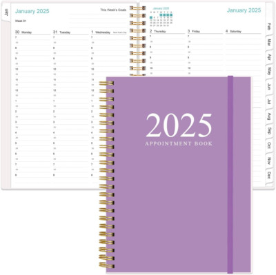 2025 Appointment Book & Planner - A5 2025 Daily Hourly Planner from January 2025
