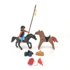 Playmobil Lot Native American Figure With Horses & Extra Feather Parts Vintage