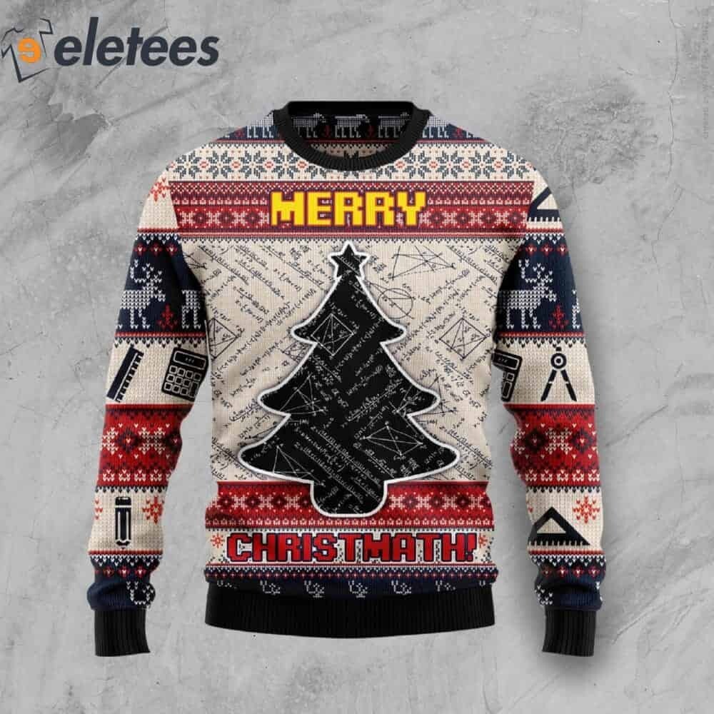 Clothing Ugly Math Christmas Sweater Christmas Tree Merry