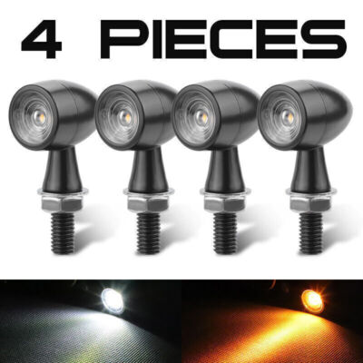 4X Motorcycle LED Bullet Mini Turn Signals Running Light Blinker For Cafe Racer