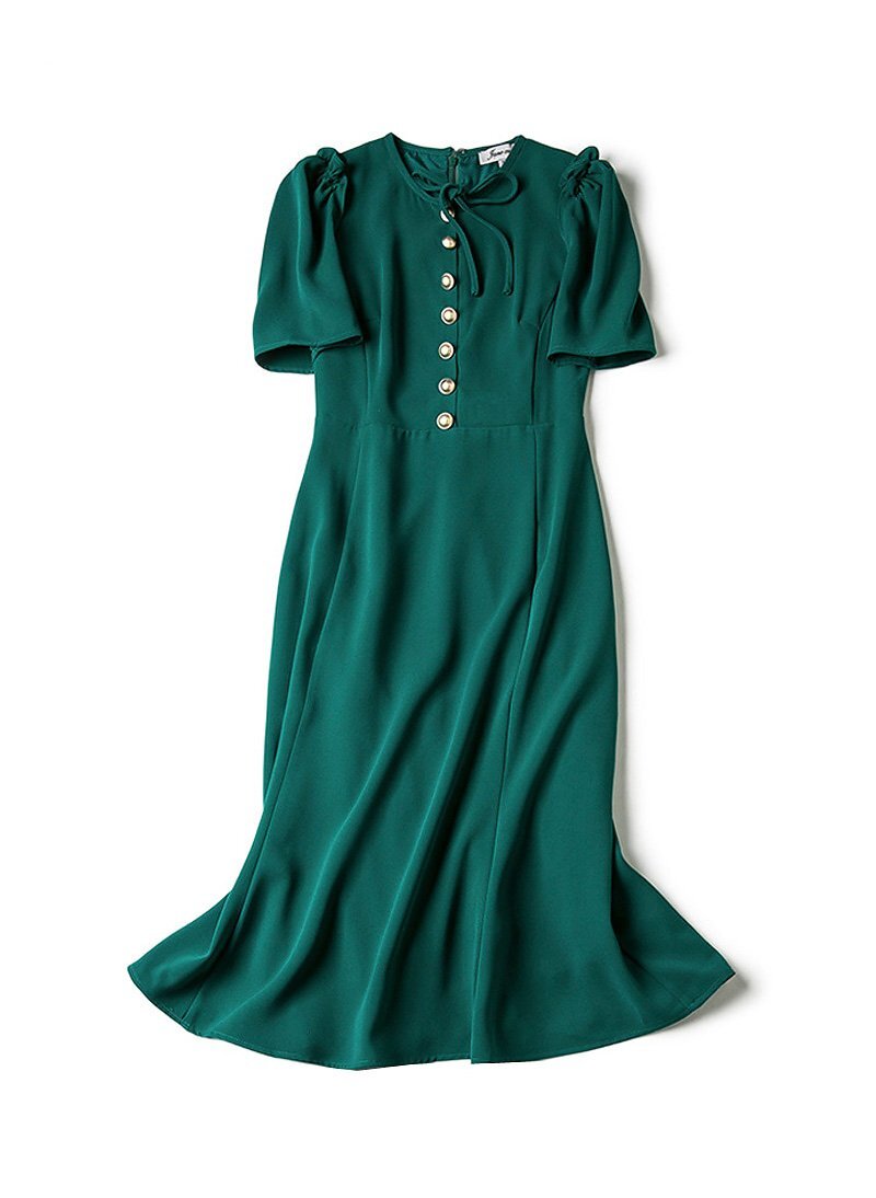 royal green silk dress Sage Green Satin Maxi Wedding Guest Dress SOLENE main image 1