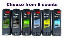Dove Men + Care Body Wash Face Wash 400ml / 13.5oz 3 Pack (Choose from 6 Scents)