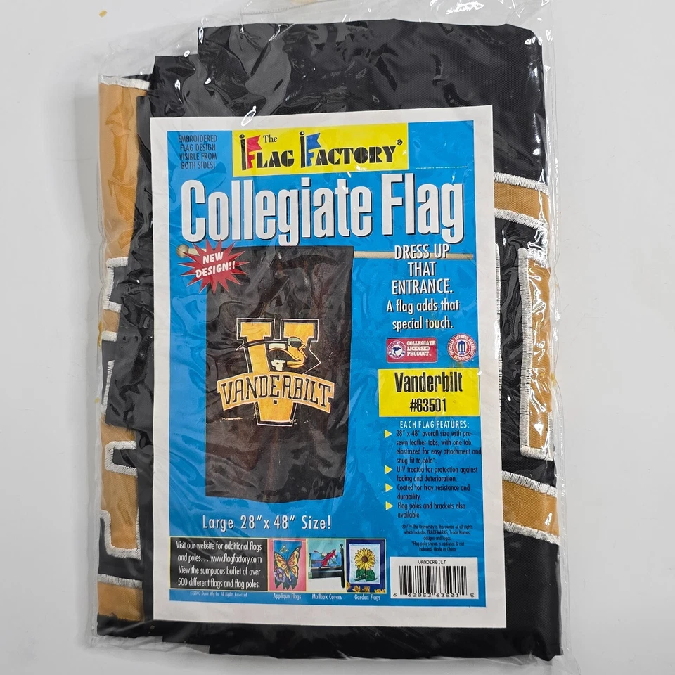 Vanderbilt University Commodores Garden House Flag Banner 28 x 48 NEW #63501 - Image 2 of 4