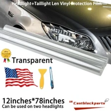 Transparent Lens Vinyl Protection Light Film 12''x78'' Fit Headlight Taillight