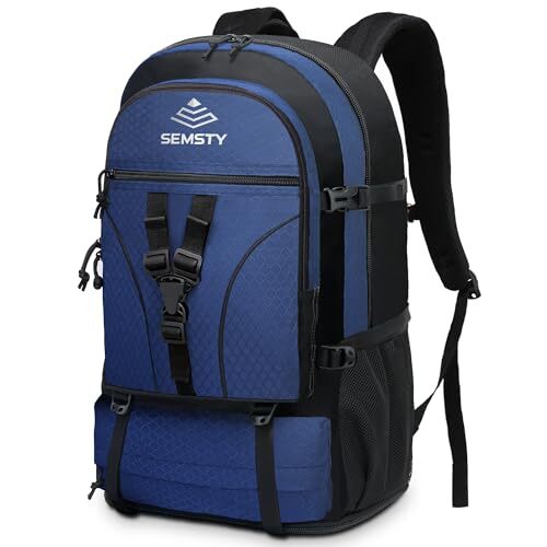 30L-50L Expandable Hiking Backpack 40L+10L Blue Waterproof Outdoor Gear-image