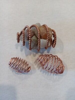 Tensor Ring Opened Coils with Assorted Raw Quartz. 