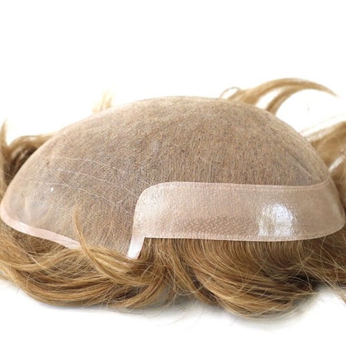 Natural Mens Hair Replacement Welded Mono System Poly Skin Toupee Hairpiece Y267 - Picture 3 of 7