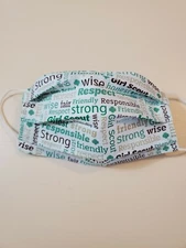 Adult Face Mask, Girl Scouts, GSA, Positive Words, Printed Sayings, Script Print