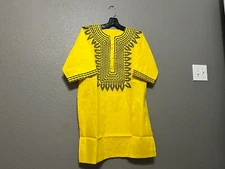 African clothing for men-Dashiki S-7X yellow