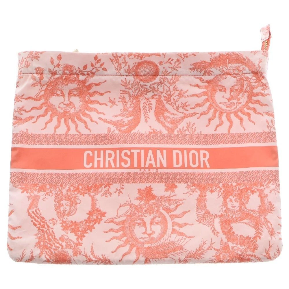 Pochette zippée de voyage Dior Dioriviera limitée blanc/rose 