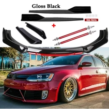 Front Bumper Lip Spoiler Splitter Rear Lip Side Skirt For VW Jetta MK6 MK7