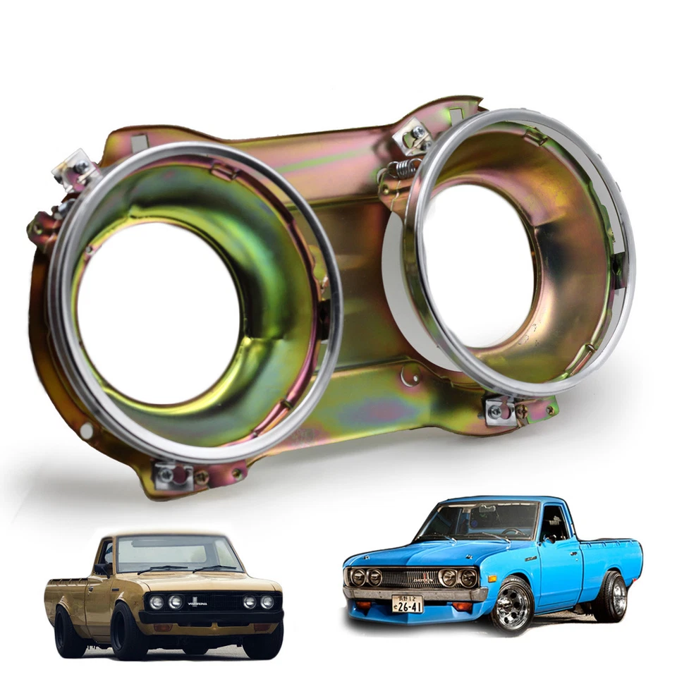RH Frame Head Lamp Light Housing Bucket Chrome For Datsun Pickup 620 1972 - 79 - Image 4 of 4