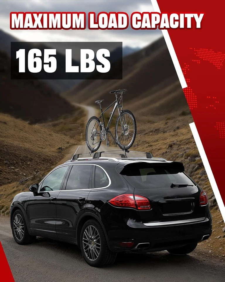 Barras transversales de techo bloqueables para rieles de carga Porsche Cayenne 2011-2018 Foto 3 de 4