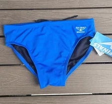 TYR The Finals Solid Royal Blue Racer Briefs, Mens Size 30 NEW