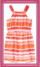 NWT 5 Gymboree  DESERT DREAMS   orange Pink Striped Cotton Knit Sleeveless DRESS