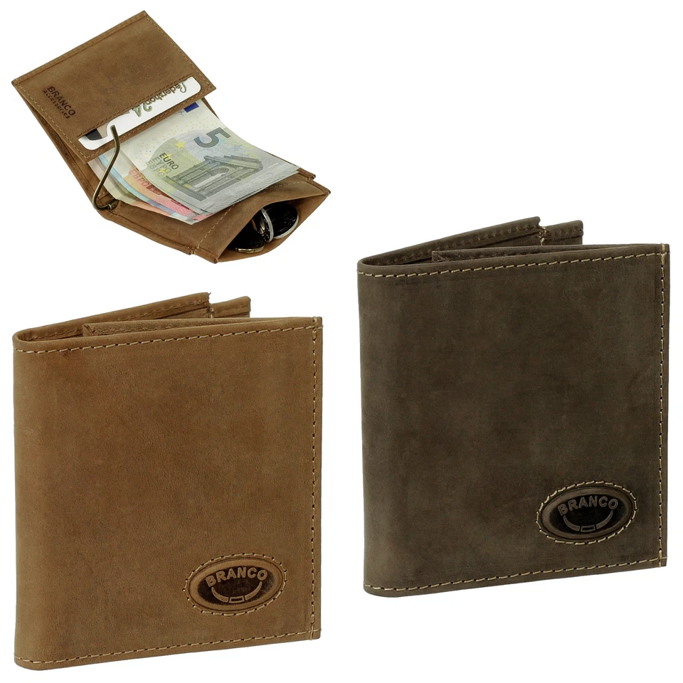 BRANCO LEDERWAREN Branco Leder Dollarclip Herren Geldbeutel Geldbörse Geldclip braun rust 49795