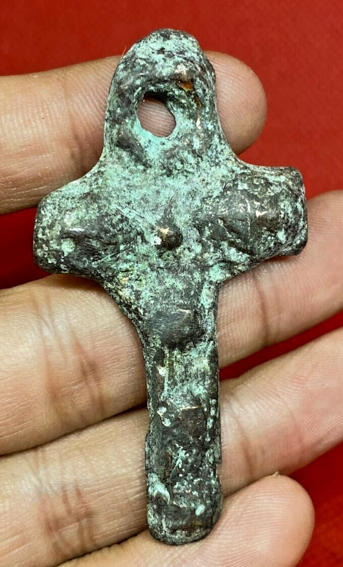 OLD ROMAN, ANCIENT, BYZANTINE STONE, CROSS PENDANT, VERY OLD ANCIENT