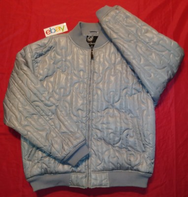 NEW Five Element Hop Hop Chain LINK PATTERN SHARK GRAY PILOT Jacket COAT MEN 2XL