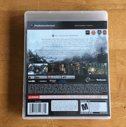 The Elder Scrolls V Skyrim PlayStation 3 PS3 Videojuego CIB Completo Probado - Imagen 3 de 3