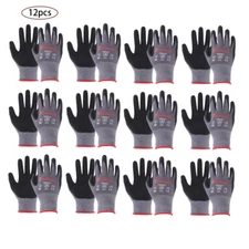 Safety Work Gloves MicroFoam Nitrile Coated Foam Gloves M-Size/12 Pairs